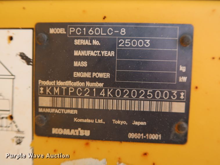 image for item DH0881 2008 Komatsu PC160LC-8 excavator