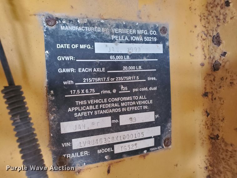 image for item DJ3117 1999 Vermeer TG525 tub grinder