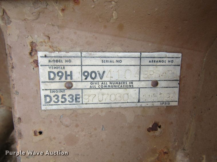 image for item FD9417 1976 Caterpillar D9H  crawler dozer