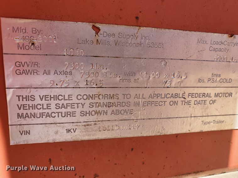 image for item GB9960 2001 K-Dee reel trailer