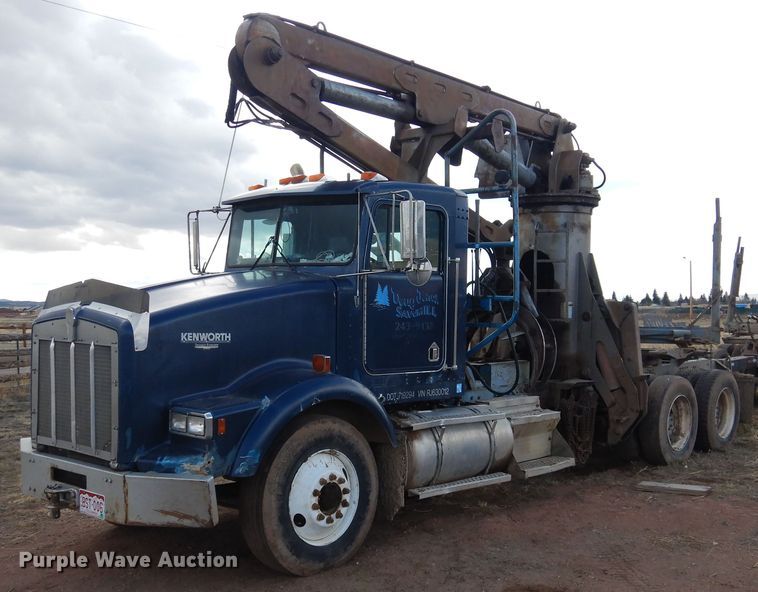 image for item GE9374 1994 Kenworth T800 log loader truck with trailer