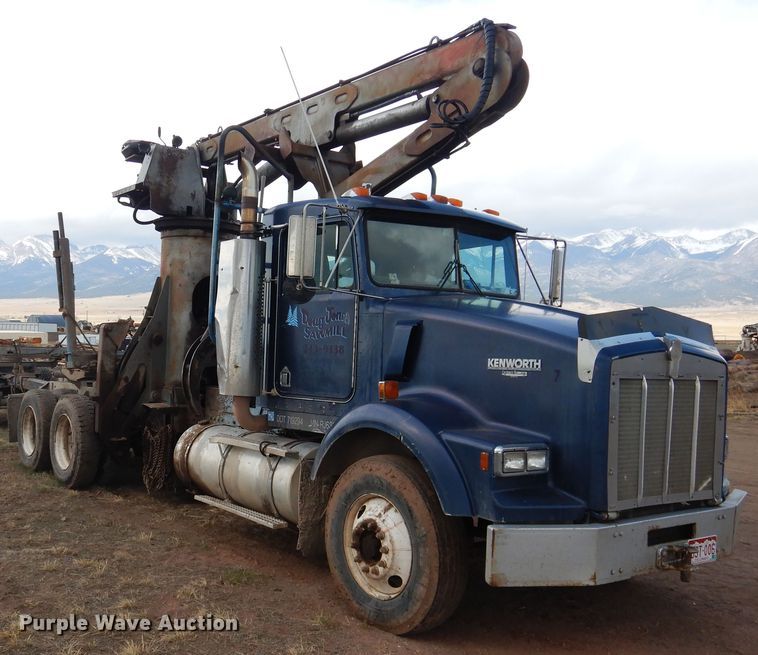 image for item GE9374 1994 Kenworth T800 log loader truck with trailer