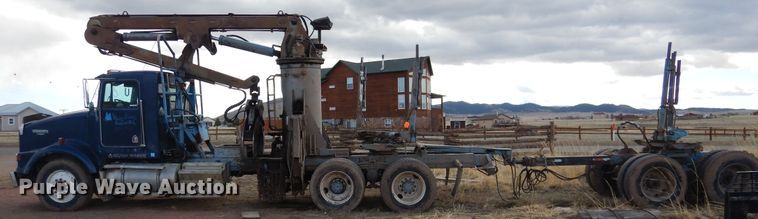 image for item GE9374 1994 Kenworth T800 log loader truck with trailer