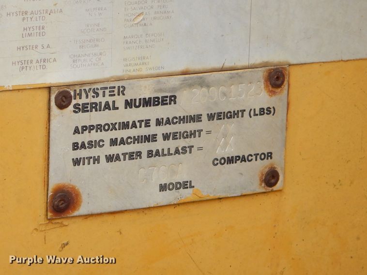 image for item GG9724 Hyster C766A vibratory double drum roller