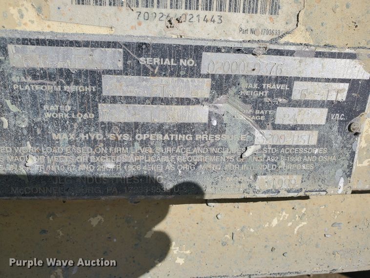 image for item GU9975 1999 JLG 2646E2  scissor lift