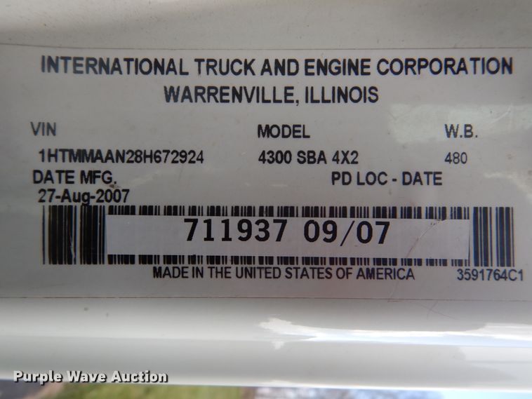 image for item GW9784 2008 International 4300 bucket truck
