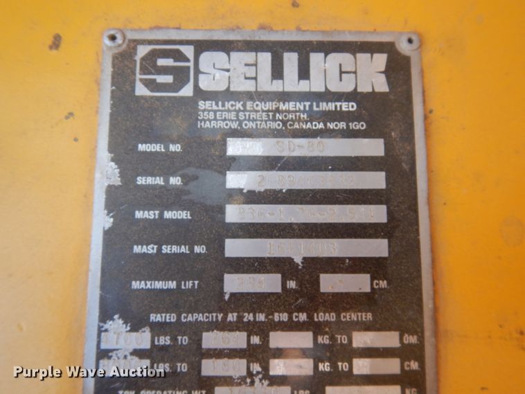 image for item GW9791 Selick SD-80 forklift