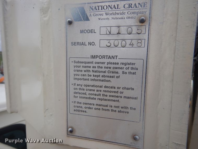 image for item GW9800 1998 Ford LNT8000 knuckle boom crane truck