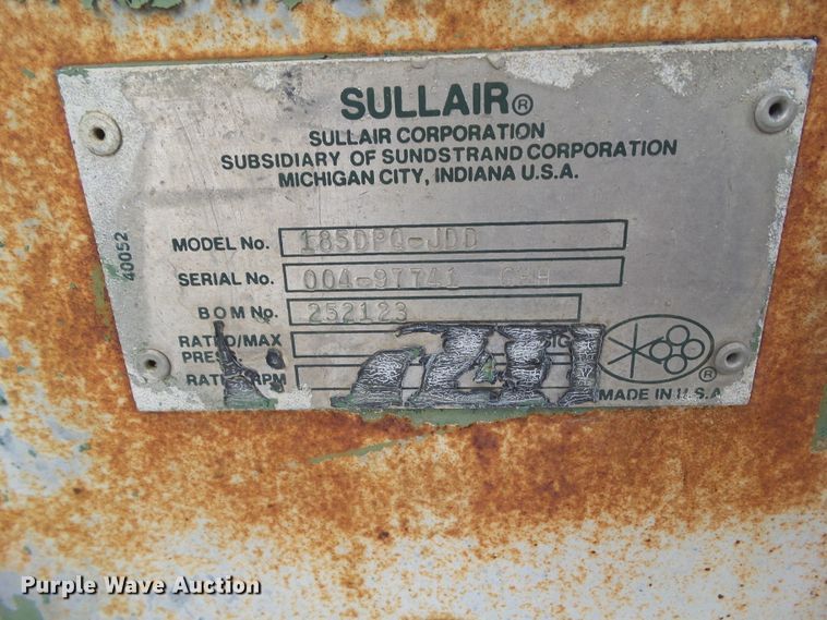 image for item GX9042 Sullair 185DPQ-JDD air compressor
