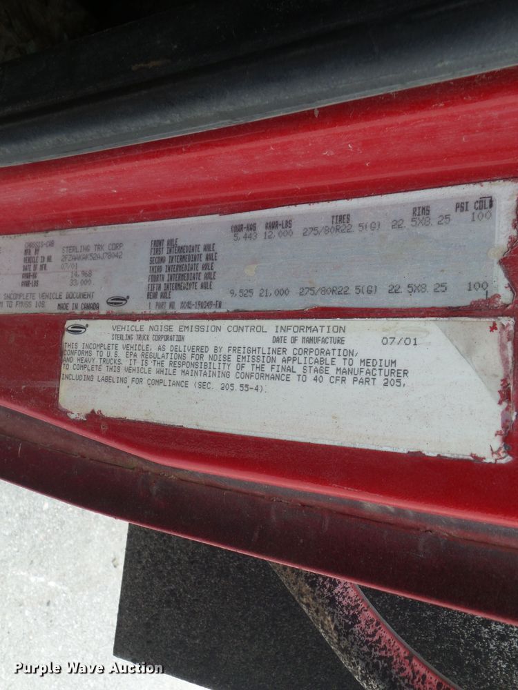 image for item GX9053 2001 Sterling Acterra oil distributor truck