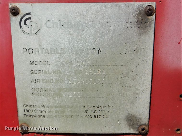 image for item GY9777 Chicago Pneumatic 130 air compressor