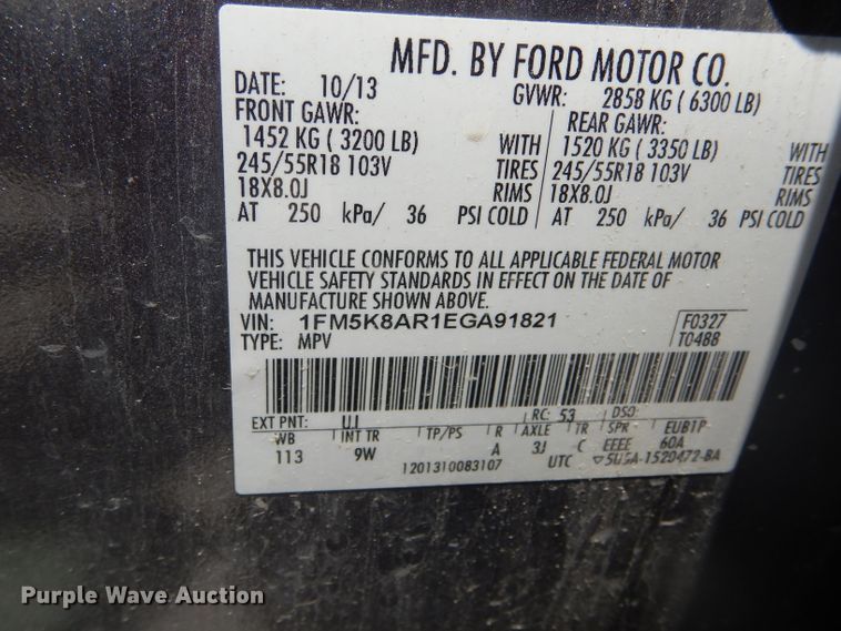 image for item DF3141 2014 Ford Explorer Police Interceptor  SUV