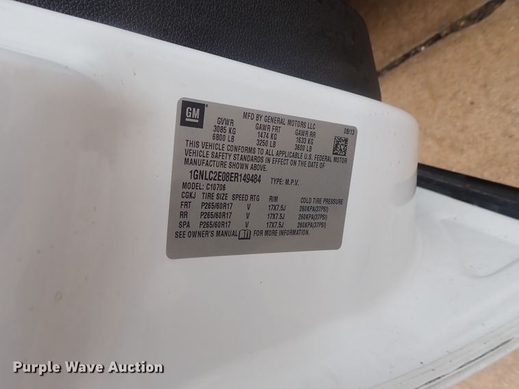 image for item DG3185 2014 Chevrolet Tahoe Police  SUV