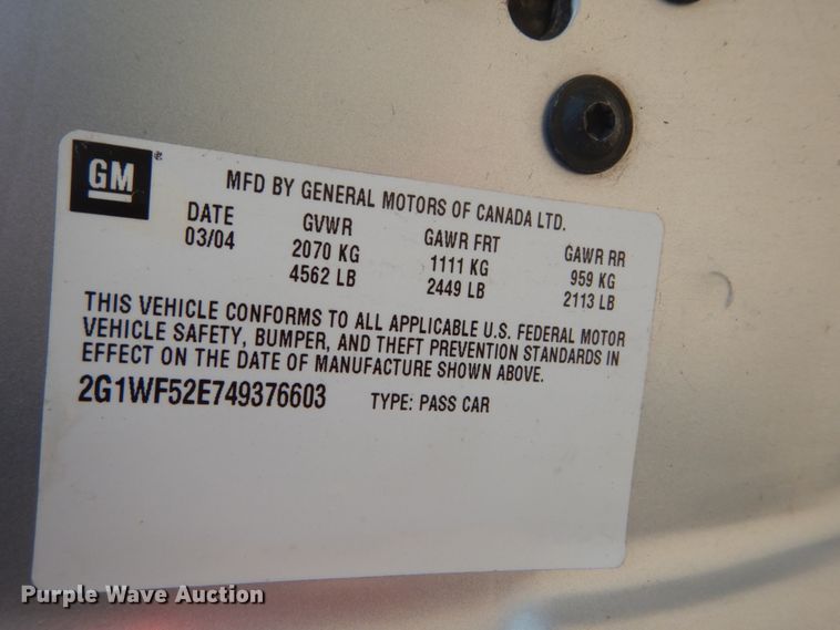 image for item GB9996 2004 Chevrolet Impala