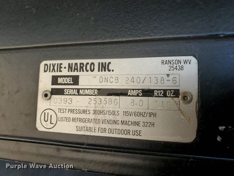 image for item GO9153 Dixie-Narco vending machine