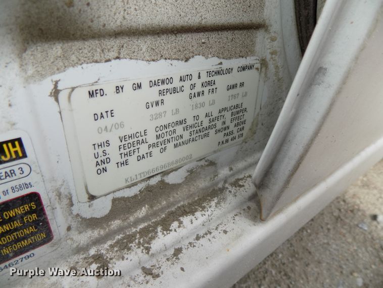 image for item GW9030 2006 Chevrolet Aveo