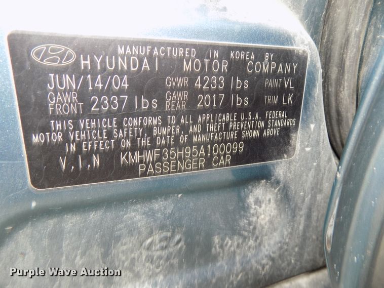 image for item GW9035 2005 Hyundai Sonata