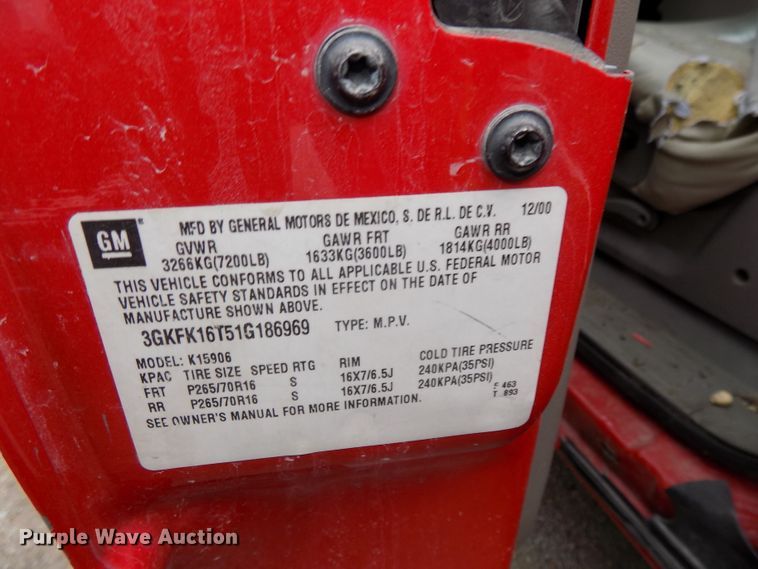 image for item GW9036 2001 GMC Yukon XL 1500  SUV