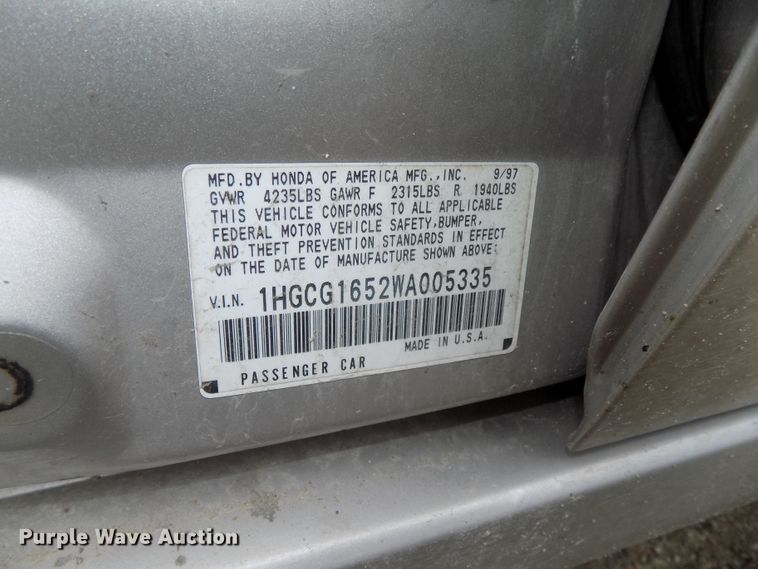 image for item GW9037 1998 Honda Accord