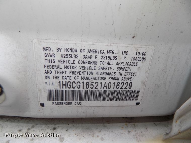 image for item GW9041 2001 Honda Accord