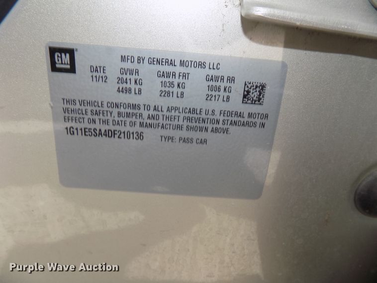 image for item GW9052 2013 Chevrolet Malibu