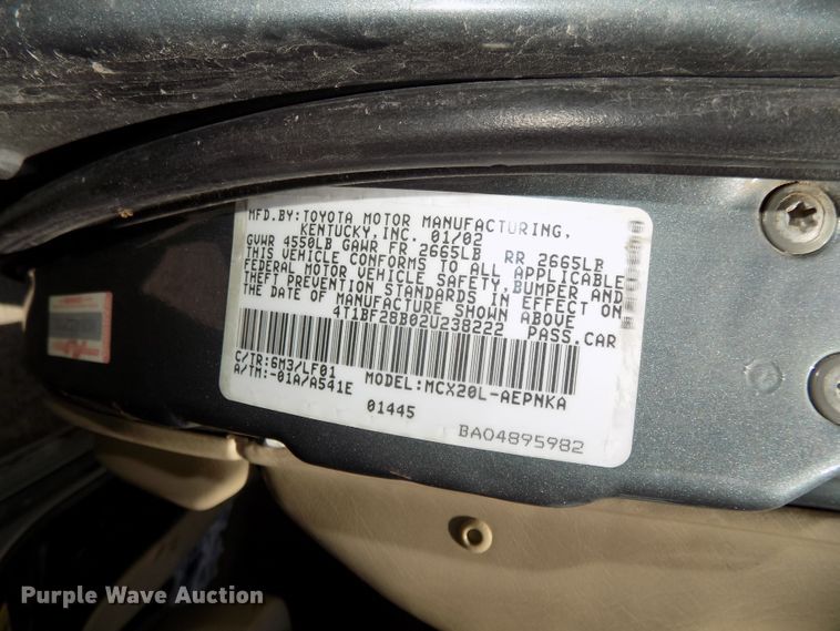 image for item GW9055 2002 Toyota Avalon
