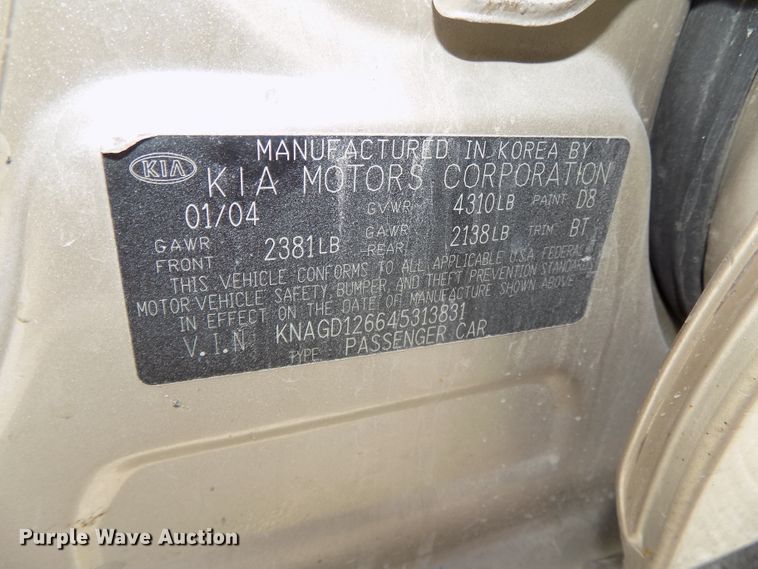 image for item GW9057 2004 Kia Optima