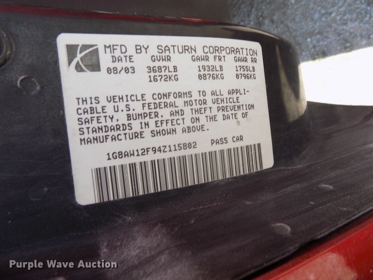 image for item GW9060 2004 Saturn Ion