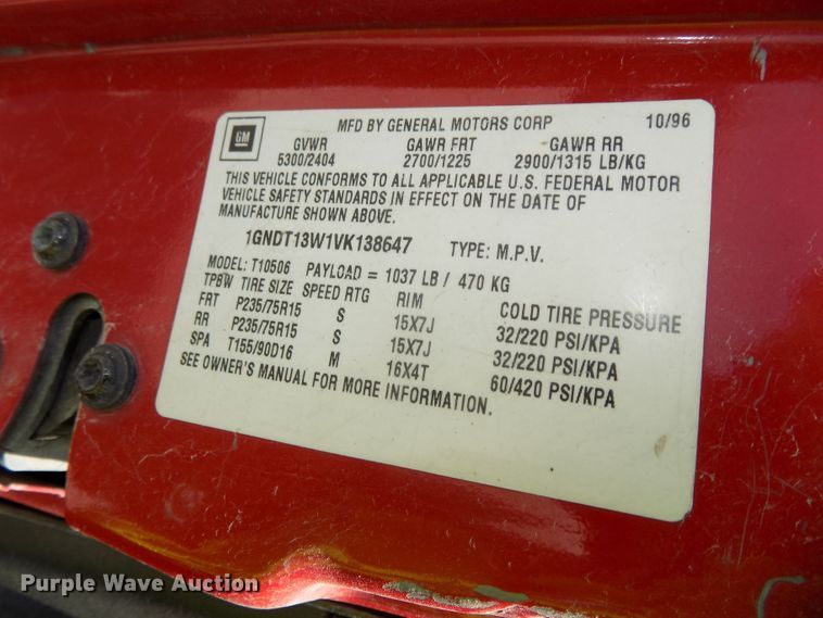 image for item GW9063 1997 Chevrolet Blazer  SUV