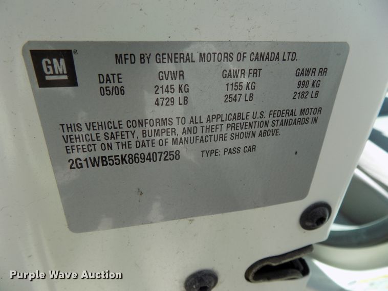 image for item GW9078 2006 Chevrolet Impala