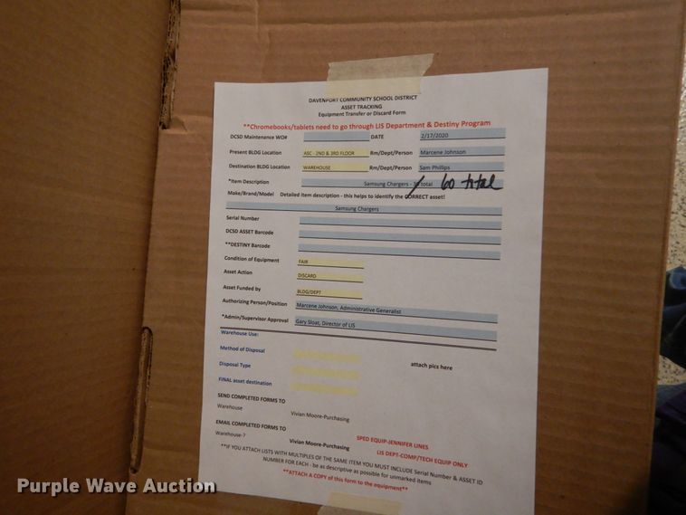 image for item GW9894 Approximately 500 Samsung chargers