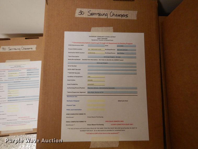 image for item GW9895 Approximately 690 Samsung chargers