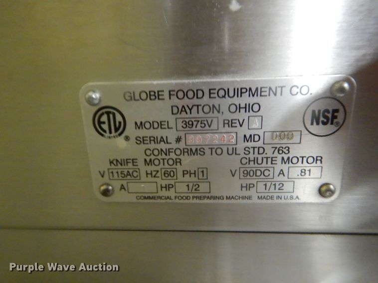 image for item GW9906 Globe 3975V meat slicer