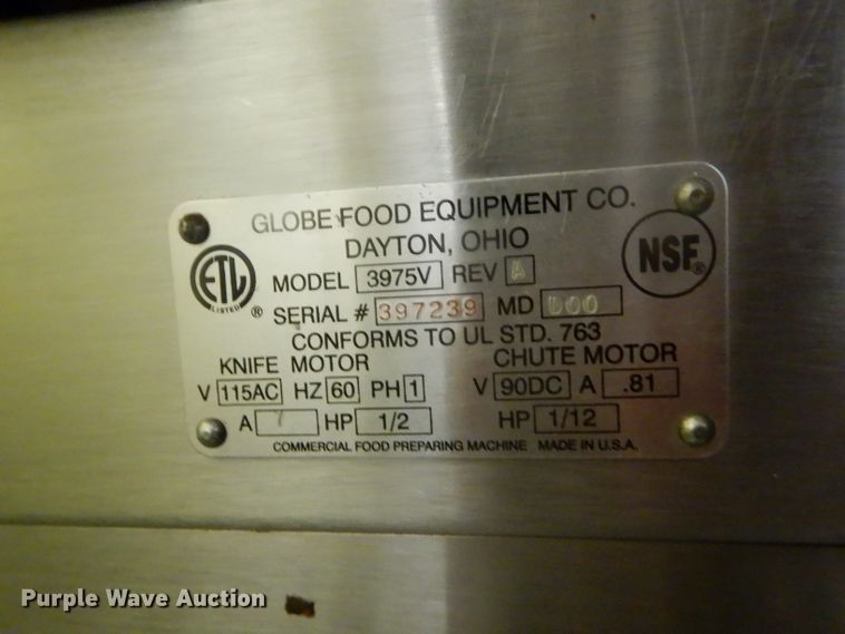 image for item GW9909 Globe 3975V meat slicer