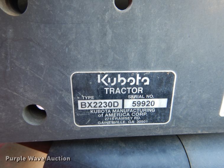 image for item GY9850 Kubota BX2230D 4WD tractor