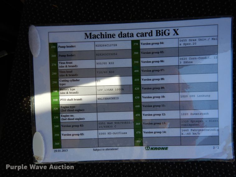 image for item DI0097 2013 Krone Big X 1100 forage harvester