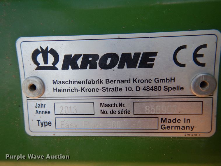 image for item DI0099 2013 Krone Easy Flow 380 pickup head