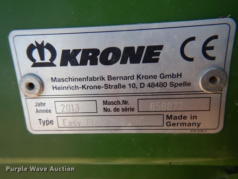 image for item DI0100 2013 Krone Easy Flow 380 pickup head
