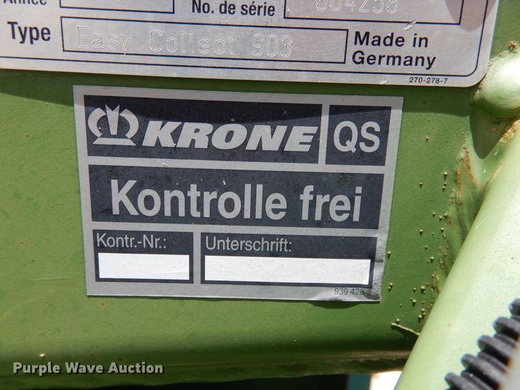 image for item DI0101 2010 Krone Easy Collect 903 forage head