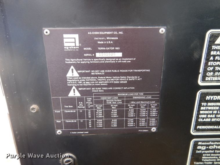 image for item GW9796 Ag-Chem TerraGator 1903 sprayer