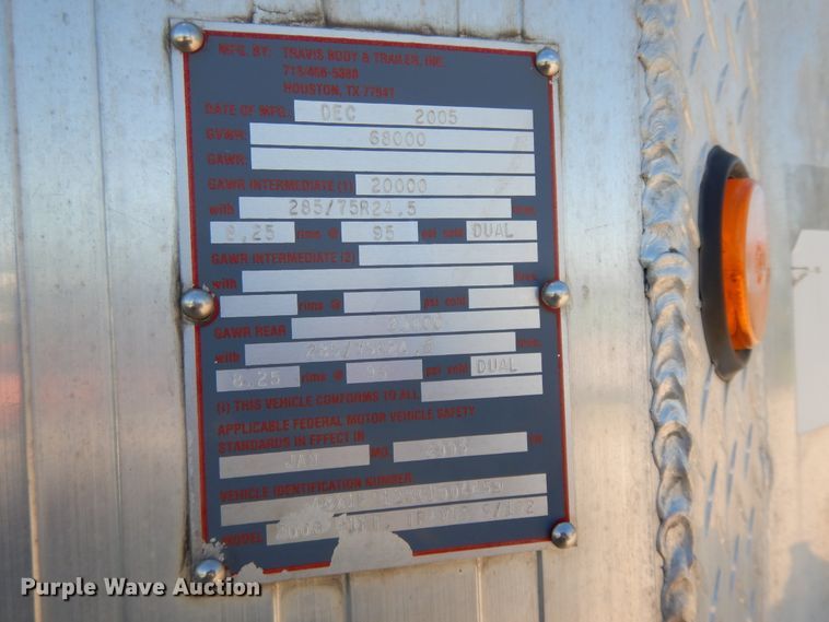 image for item DE5636 2006 Travis 200624FT end dump trailer