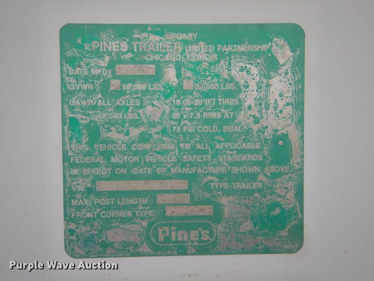 image for item DF3162 1997 Pines dry van trailer