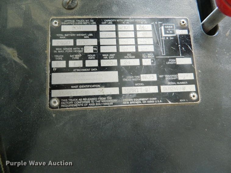 image for item DE4450 Crown 35RRTTS forklift