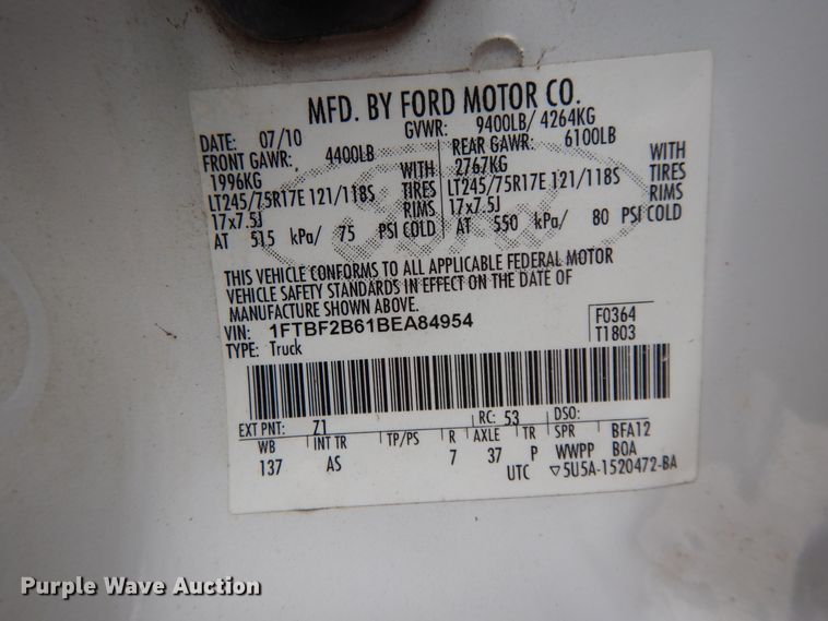 image for item DE5629 2011 Ford F250 Super Duty  pickup truck