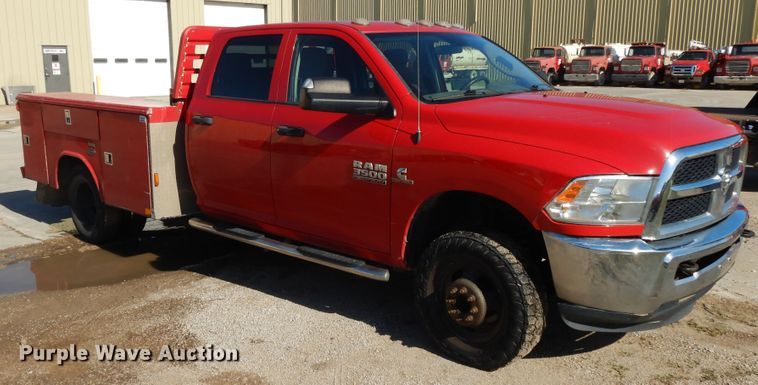 image for item DE5651 2014 Dodge Ram 3500HD  Crew Cab utility bed pickup truck