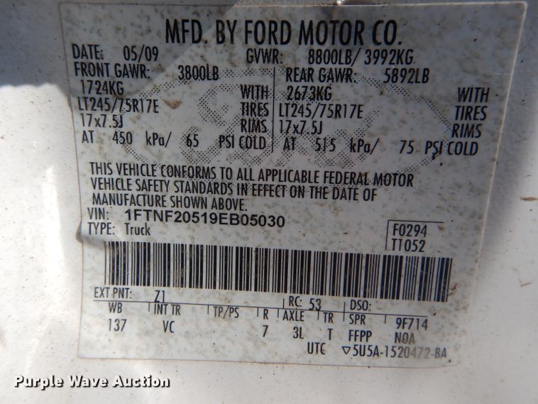 image for item DF3157 2009 Ford F250 Super Duty XL  pickup truck