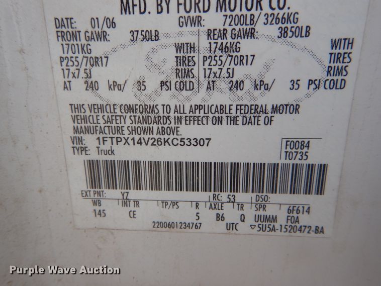 image for item DF3160 2006 Ford F150 XL  SuperCab pickup truck