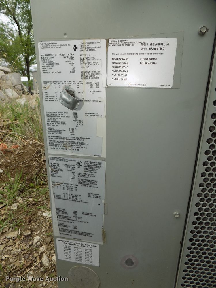 image for item DG2585 2005 Trane YCD241C4LGCA roof top air conditioner