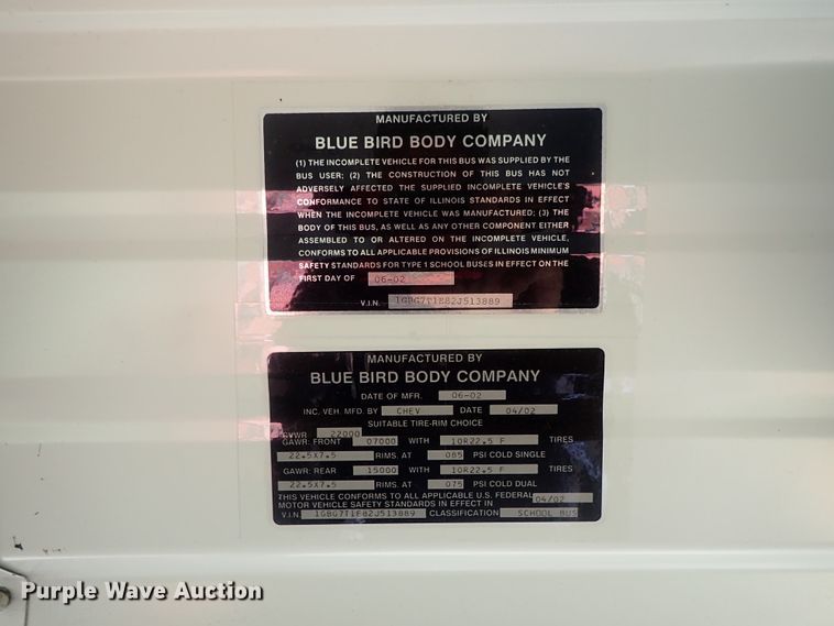 image for item DG3050 2003 Blue Bird B7 school bus