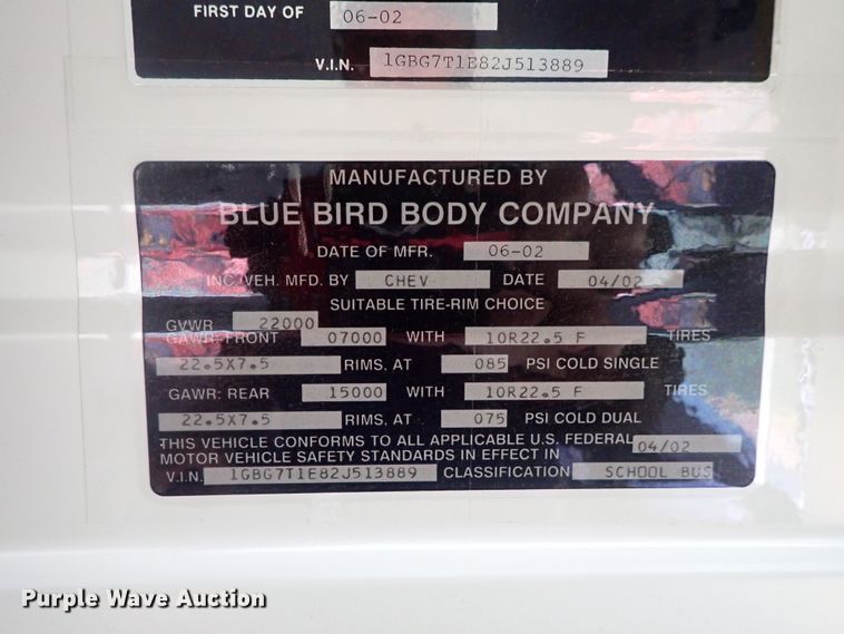 image for item DG3050 2003 Blue Bird B7 school bus